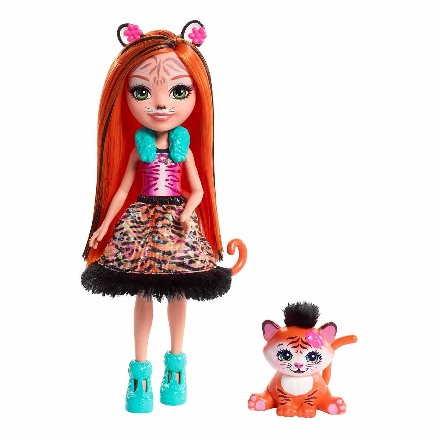 Кукла с питомцем Enchantimals FRH39 Тигрица Тэнзи, 15 см