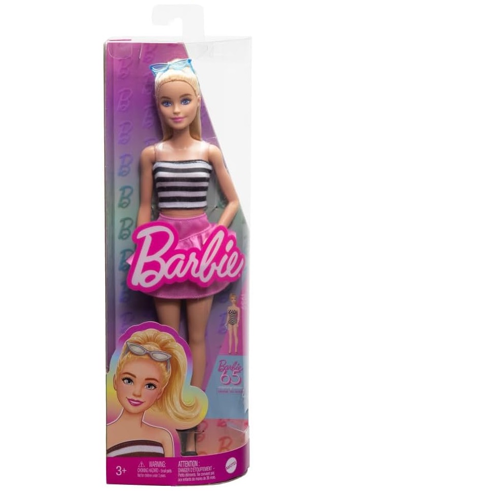 Кукла Barbie HRH11 213 в полосатом топе