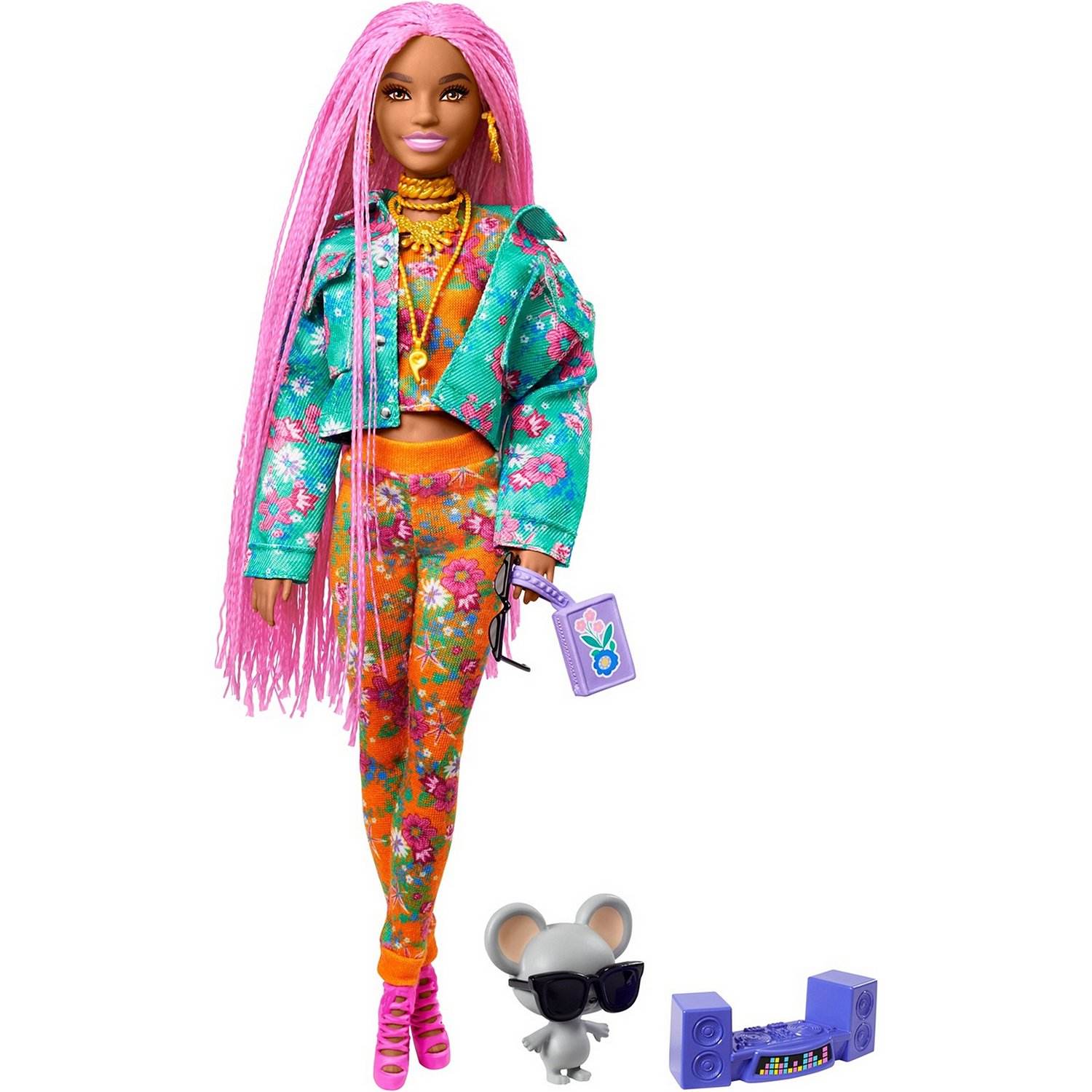 Кукла Barbie GXF09 Экстра 10 с розовыми косичками