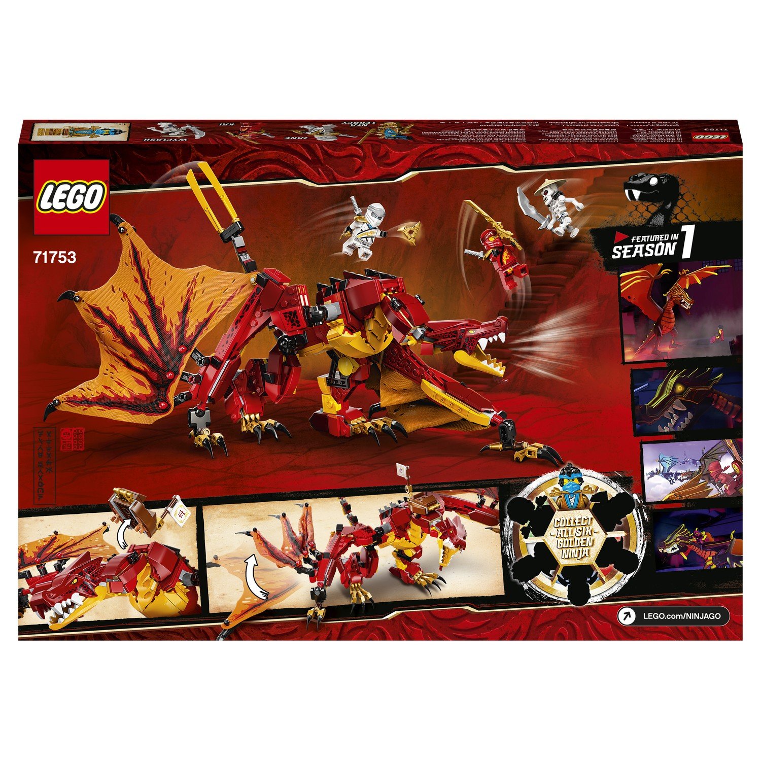 Lego Ninjago 71753 Атака огненного дракона