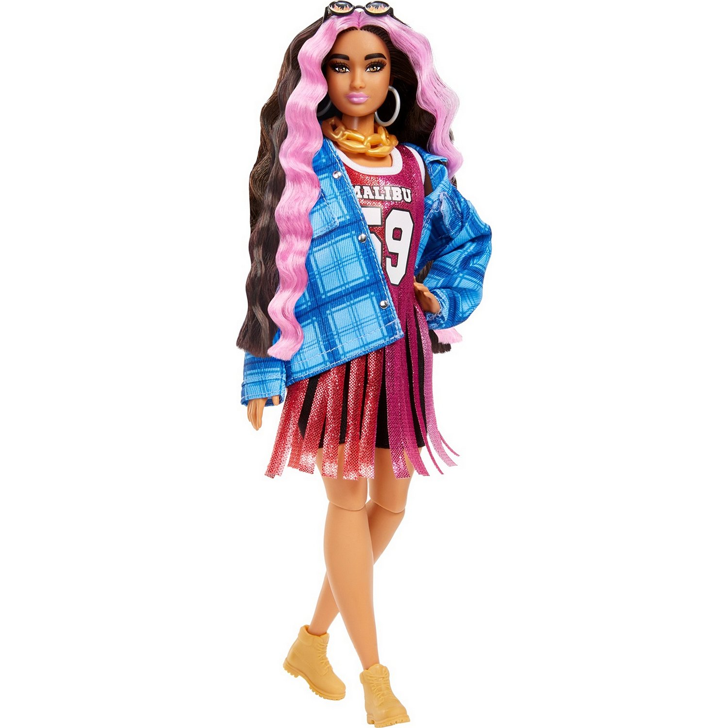 Кукла Barbie HDJ46 Экстра в платье баскетбольный стиль