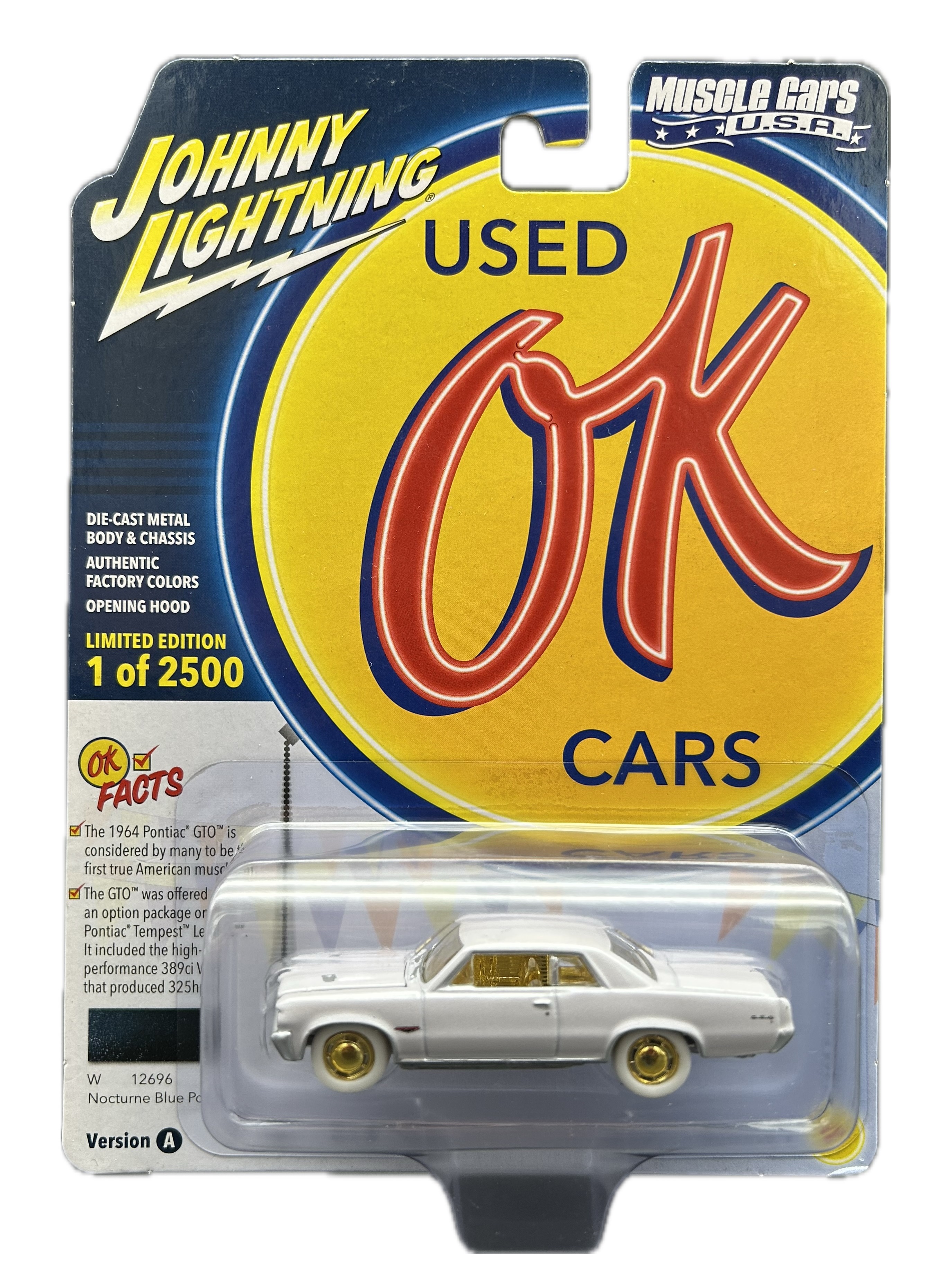 Машинка Johny Lightning 1964 Pontiac GTO White Lightning