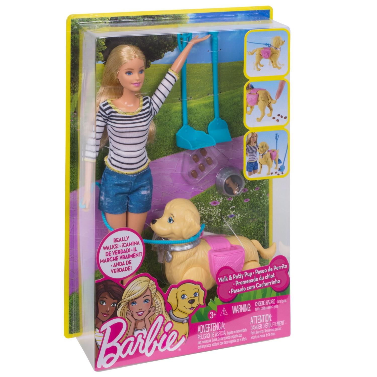 Кукла Barbie DWJ68 Прогулка с питомцем, 29 см