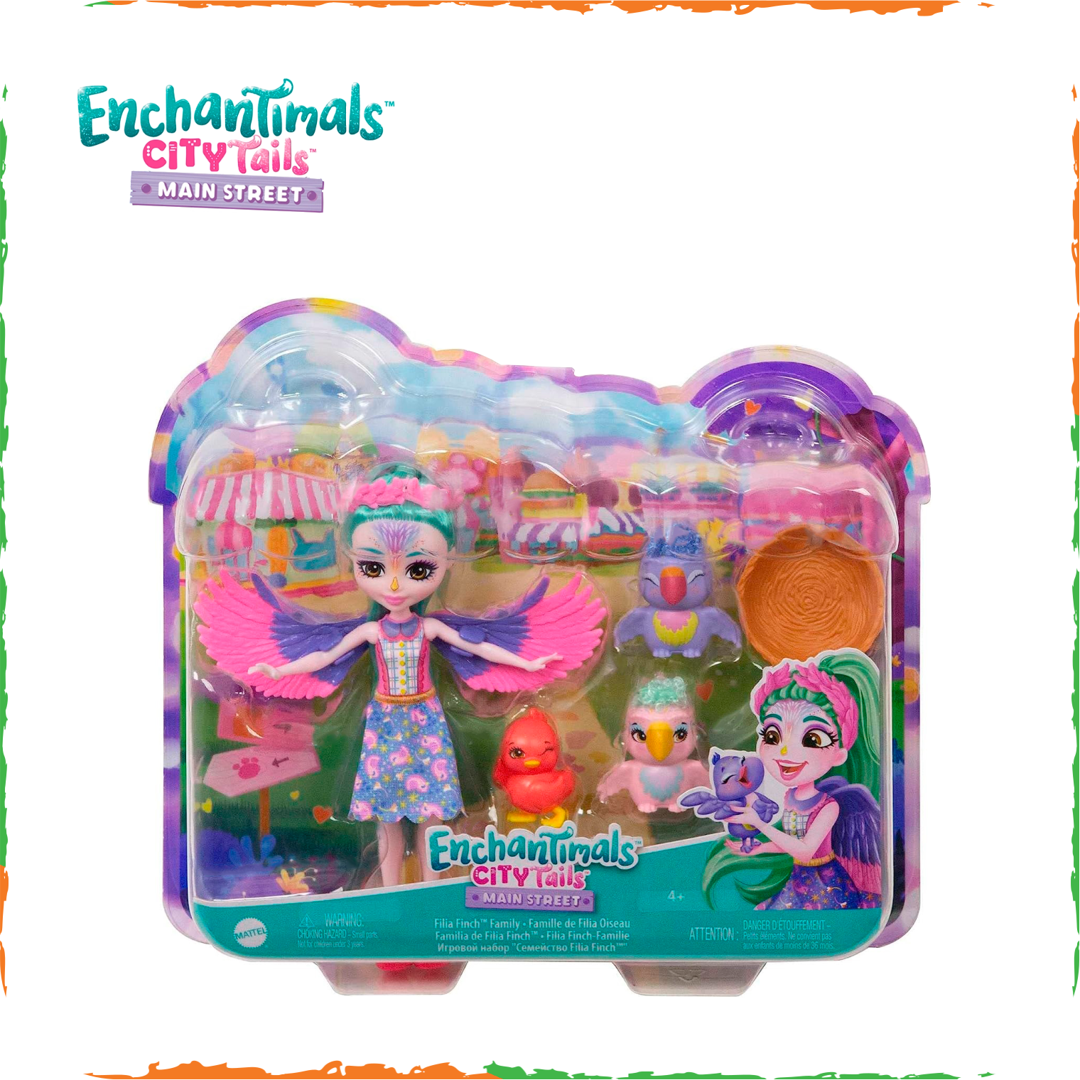 Набор Enchantimals HKN15 Семейство зябликов Филии Финч