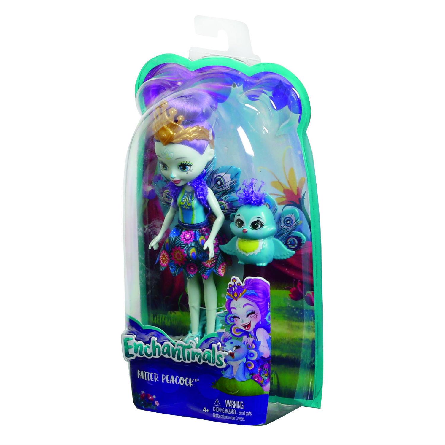 Кукла с питомцем Enchantimals DYC76 Пэттер Павлина, 15 см