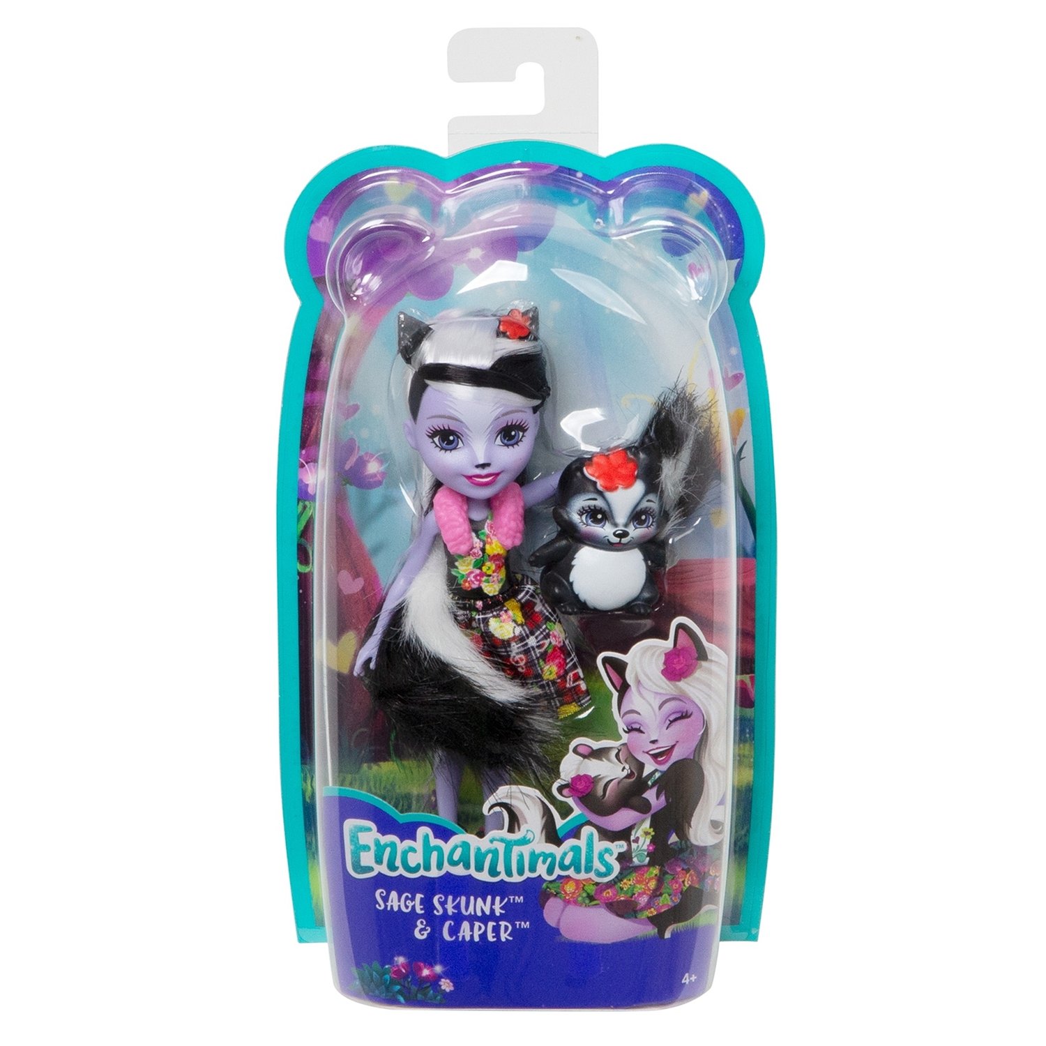 Кукла с питомцем Enchantimals FXM72 Сэйдж Скунси, 15 см