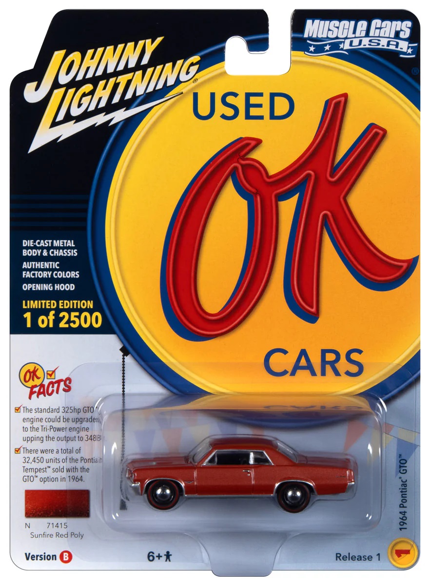 Машинка Johny Lightning 1964 Pontiac GTO Sunfire Red Poly