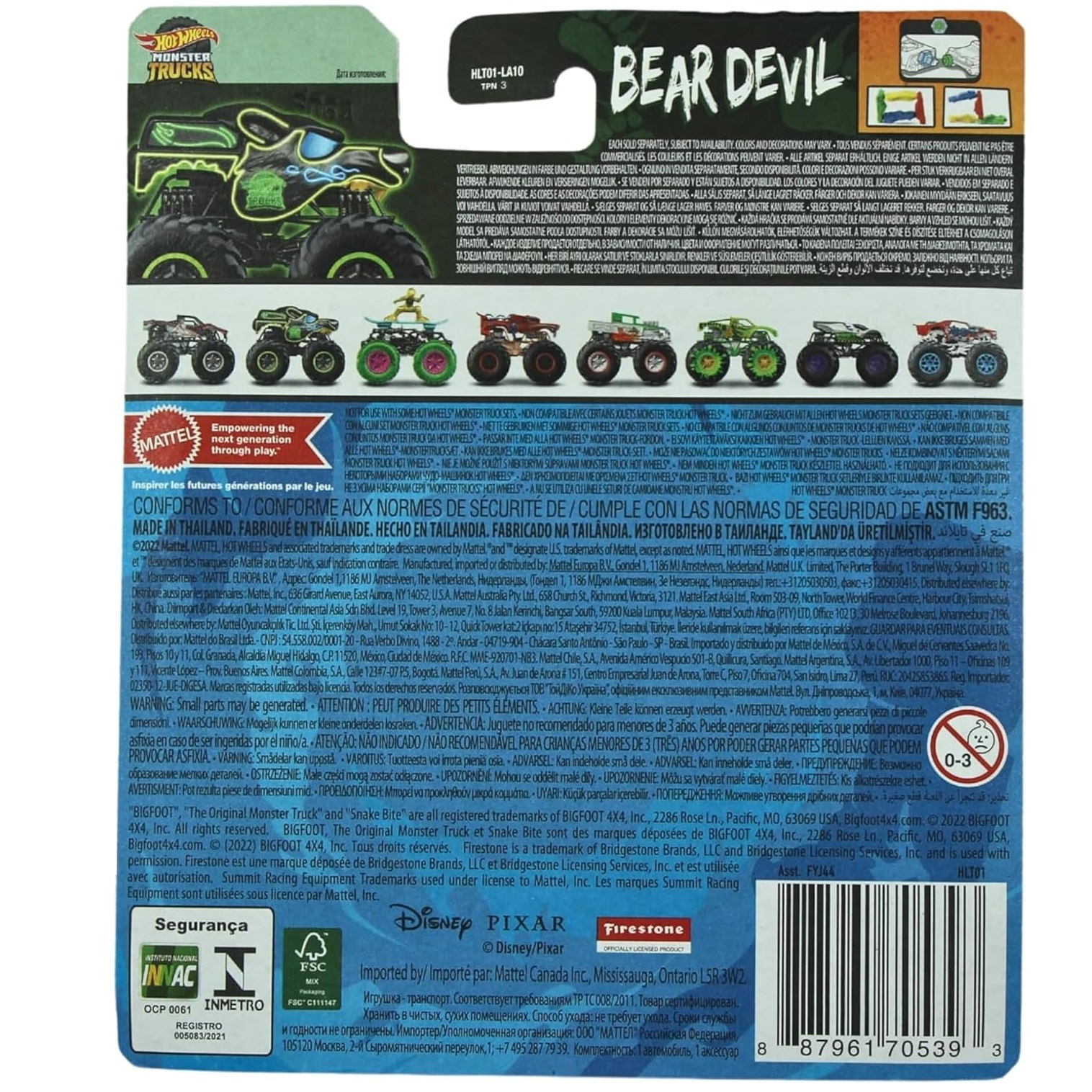 Машинка Hot Wheels HLT01 Monster Trucks BearDevil 2023